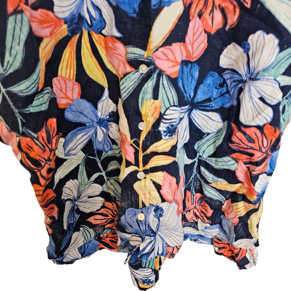 Tommy Bahama Womens Floral Linen Hawaiian Shirt Sz XL Tropical Resortwear Beach - Picture 3 of 7